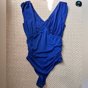S Express blue body sculpting bodysuit